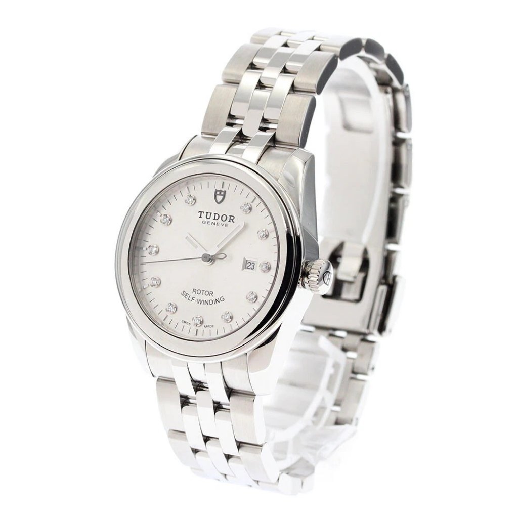 Tudor Glamour 53000 11p Diamond Date Silver Dial Automatic Boys Watch